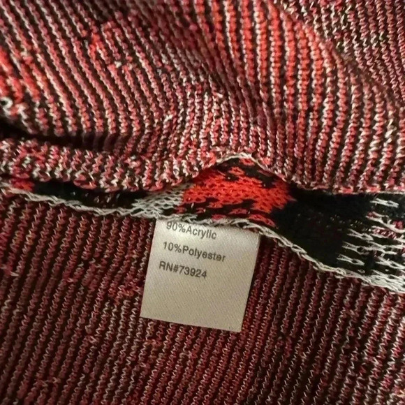 Ming Wang Open Front Jacket Red Black Houndstooth Size PS - Picture 8 of 8